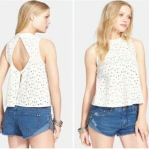 NWT Free People Mali Open Back Eyelet Tank, L